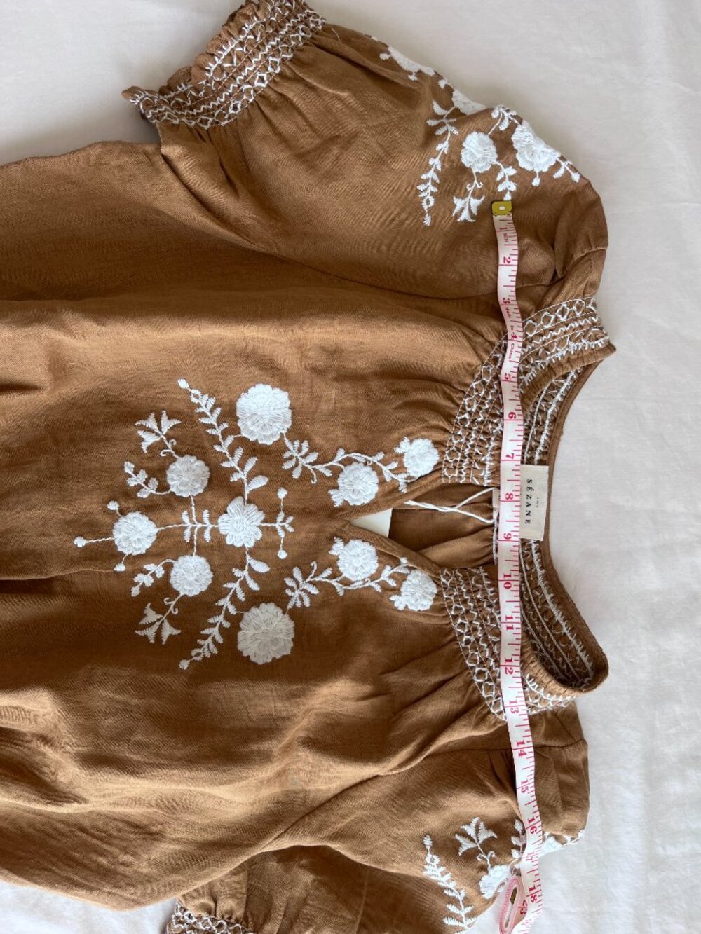 NWT Sezane Marru Blouse Camel size 8 - Picture 4 of 8
